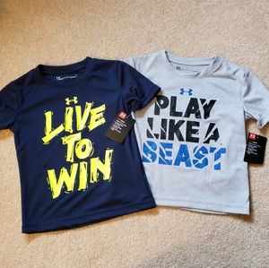 New 2 Under Armour Boys t shirts size 4